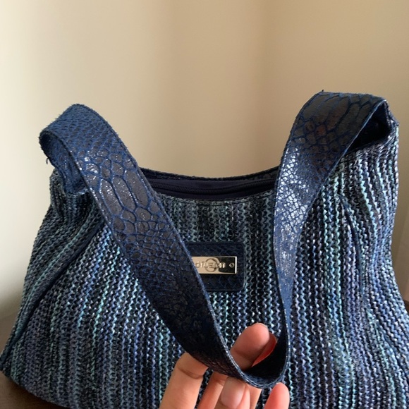 D’Fusion Blue Textured Shoulder Bag - Picture 4 of 8